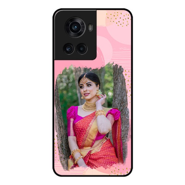 OnePlus 10R 5G Personalized Glass Phone Case - Gold Glitter Splash Design OnePlus 10R 5G Personalized Glass Phone Case - Gold Glitter Splash Design
