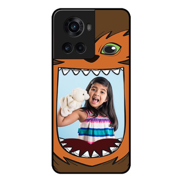 OnePlus 10R 5G Photo Printing on Glass Case - Owl Monster Back Case Design OnePlus 10R 5G Photo Printing on Glass Case - Owl Monster Back Case Design