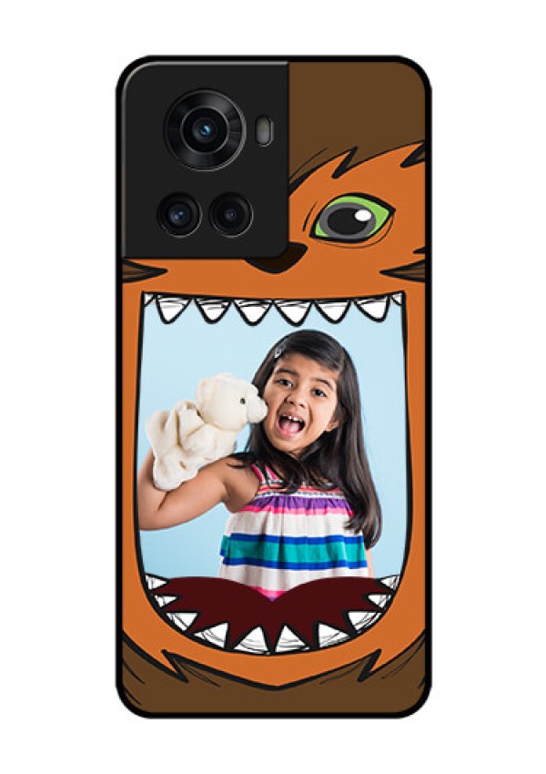 OnePlus 10R 5G Photo Printing on Glass Case - Owl Monster Back Case Design