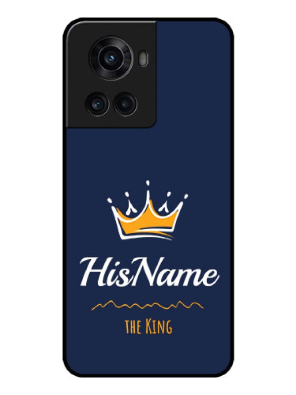 Custom OnePlus 10R 5G Glass Phone Case King with Name