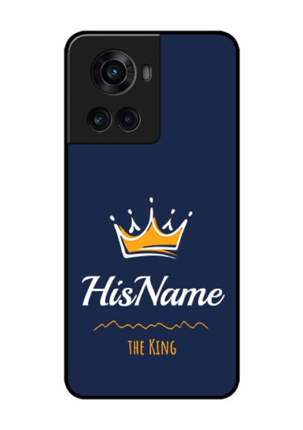 OnePlus 10R 5G Glass Phone Case King with Name
