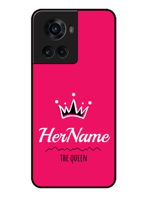 Custom OnePlus 10R 5G Glass Phone Case Queen with Name