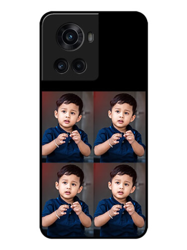 Custom OnePlus 10R 5G 4 Image Holder on Glass Mobile Cover