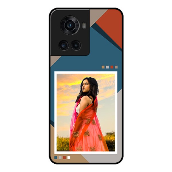 OnePlus 10R 5G Personalized Glass Phone Case - Retro color pallet Design