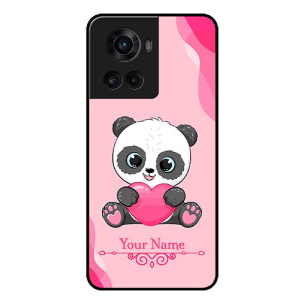 OnePlus 10R 5G Custom Glass Mobile Case - Cute Panda Design