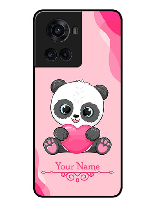 Custom OnePlus 10R 5G Custom Glass Mobile Case - Cute Panda Design