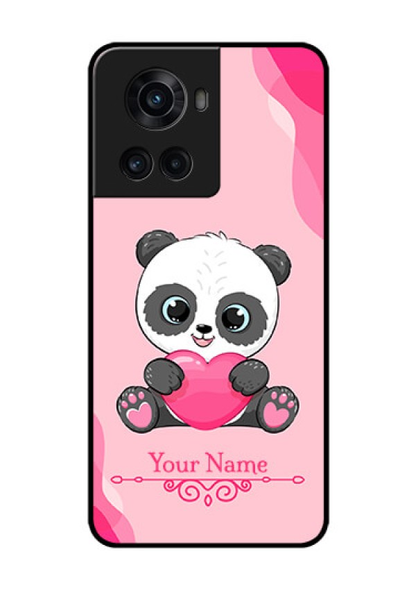 OnePlus 10R 5G Custom Glass Mobile Case - Cute Panda Design