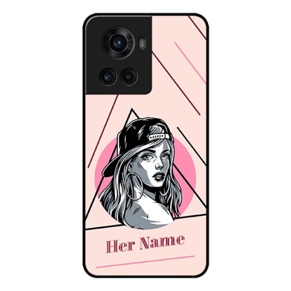 OnePlus 10R 5G Personalized Glass Phone Case - Rockstar Girl Design