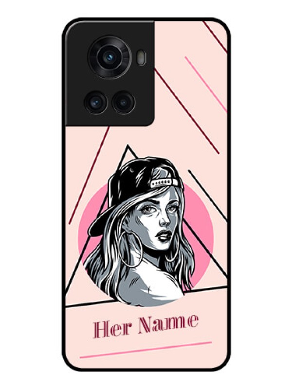 Custom OnePlus 10R 5G Personalized Glass Phone Case - Rockstar Girl Design