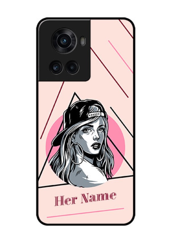 OnePlus 10R 5G Personalized Glass Phone Case - Rockstar Girl Design