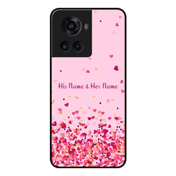 OnePlus 10R 5G Photo Printing on Glass Case - Floating Hearts Design OnePlus 10R 5G Photo Printing on Glass Case - Floating Hearts Design