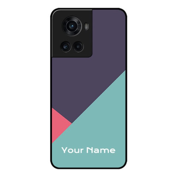 OnePlus 10R 5G Custom Glass Mobile Case - Tri Color abstract Design OnePlus 10R 5G Custom Glass Mobile Case - Tri Color abstract Design