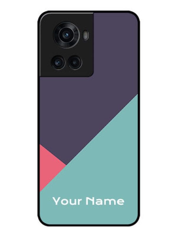 Custom OnePlus 10R 5G Custom Glass Mobile Case - Tri Color abstract Design