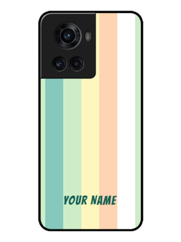 Custom OnePlus 10R 5G Photo Printing on Glass Case - Multi-colour Stripes Design