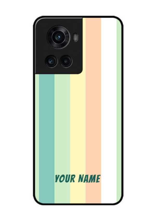OnePlus 10R 5G Photo Printing on Glass Case - Multi-colour Stripes Design