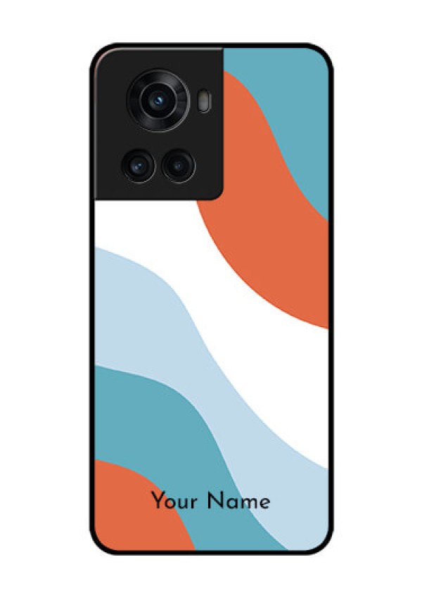 OnePlus 10R 5G Custom Glass Mobile Case - coloured Waves Design