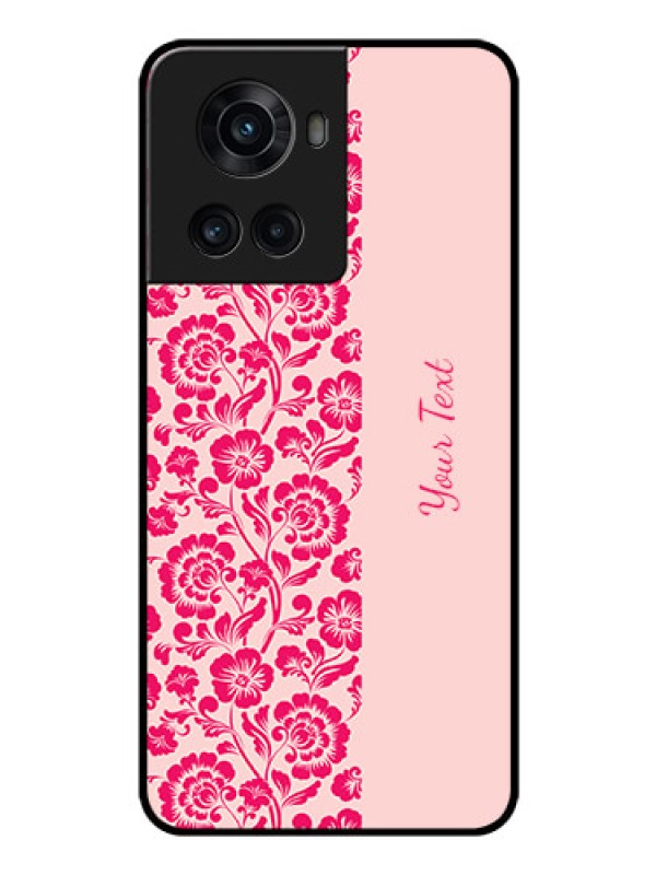 Custom OnePlus 10R 5G Custom Glass Phone Case - Attractive Floral Pattern Design