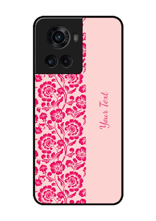 OnePlus 10R 5G Custom Glass Phone Case - Attractive Floral Pattern Design