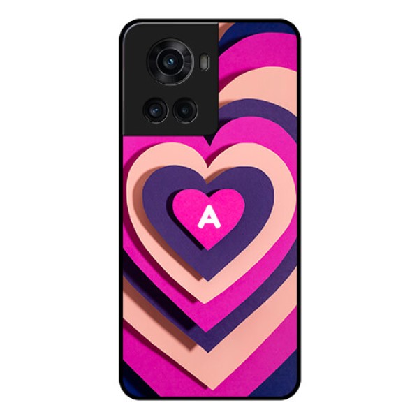 OnePlus 10R 5G Custom Glass Mobile Case - Cute Heart Pattern Design