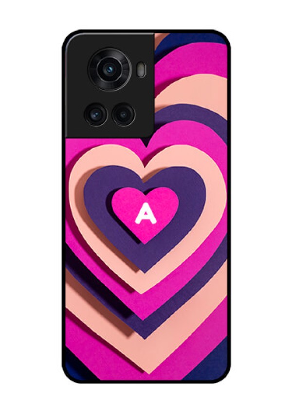 OnePlus 10R 5G Custom Glass Mobile Case - Cute Heart Pattern Design