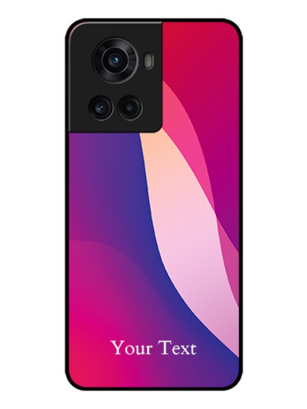 Custom OnePlus 10R 5G Personalized Glass Phone Case - Digital abstract Overlap Design