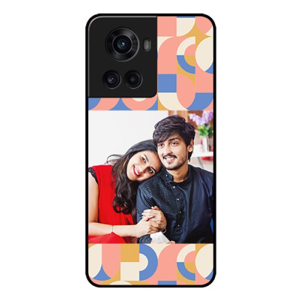 OnePlus 10R 5G Photo Printing on Glass Case - Semi-circle Maze Pattern Design OnePlus 10R 5G Photo Printing on Glass Case - Semi-circle Maze Pattern Design