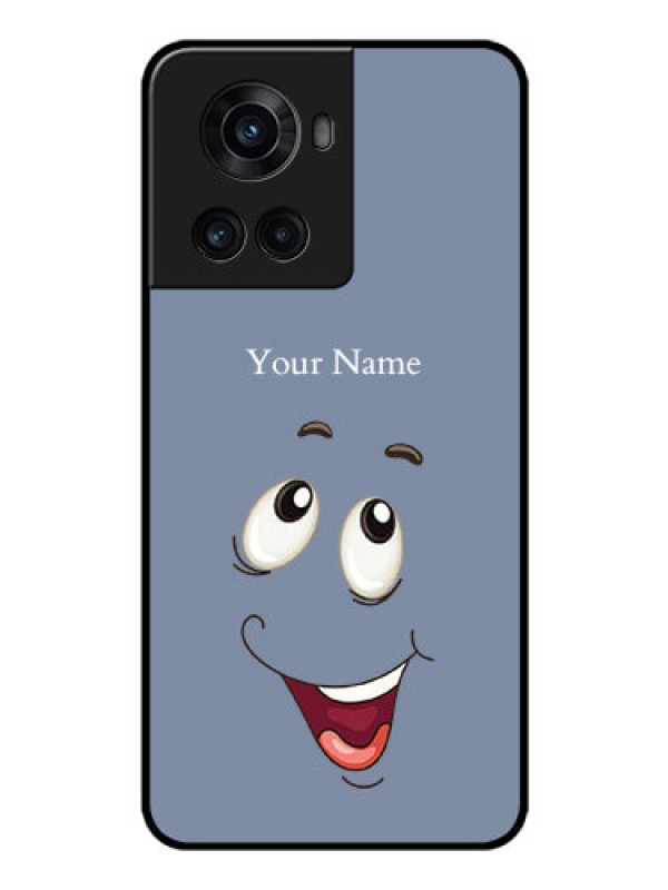 Custom OnePlus 10R 5G Photo Printing on Glass Case - Laughing Cartoon Face Design