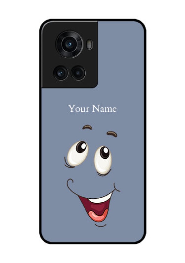 OnePlus 10R 5G Photo Printing on Glass Case - Laughing Cartoon Face Design