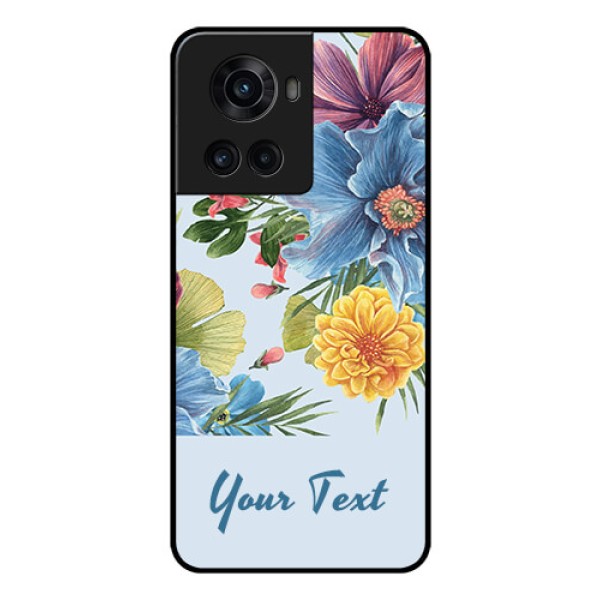 OnePlus 10R 5G Custom Glass Mobile Case - Stunning Watercolored Flowers Painting Design