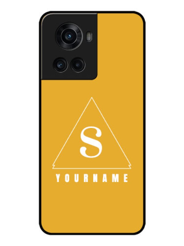 Custom OnePlus 10R 5G Personalized Glass Phone Case - simple triangle Design