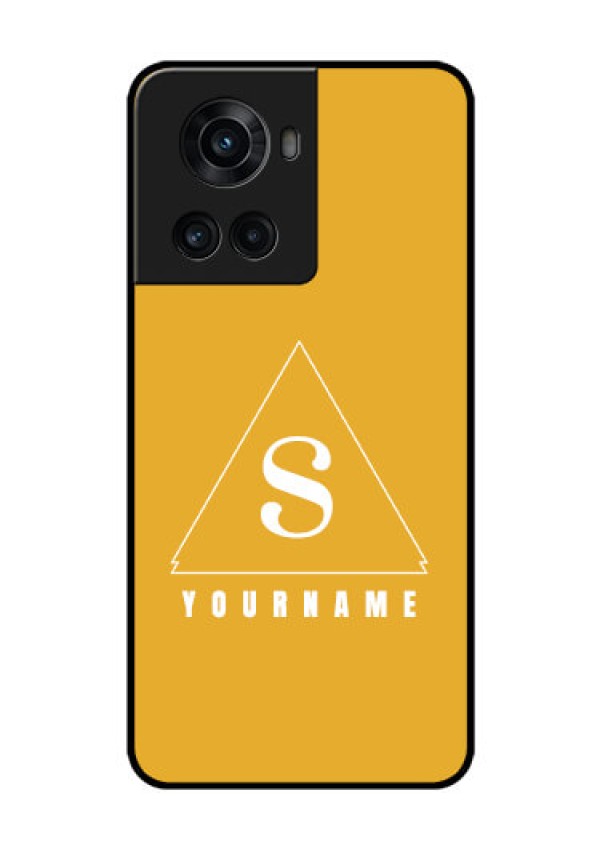 OnePlus 10R 5G Personalized Glass Phone Case - simple triangle Design