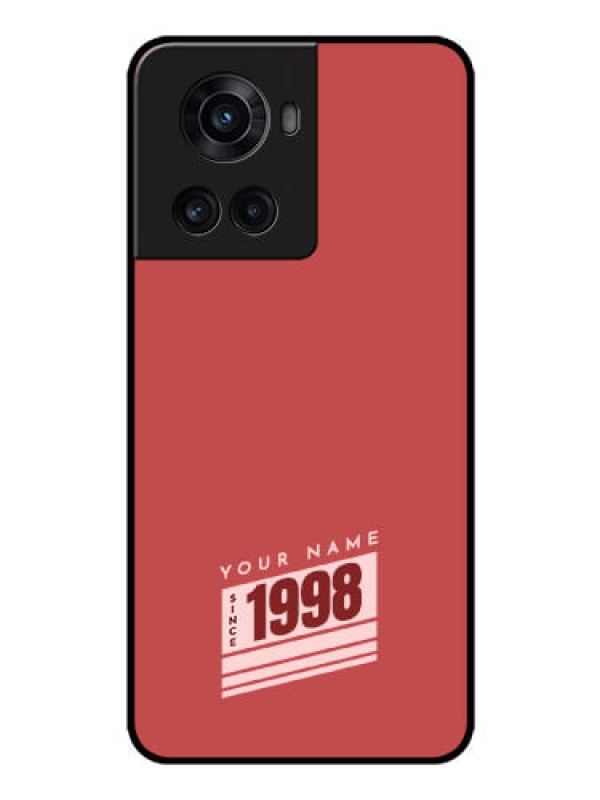 Custom OnePlus 10R 5G Custom Glass Phone Case - Red custom year of birth Design
