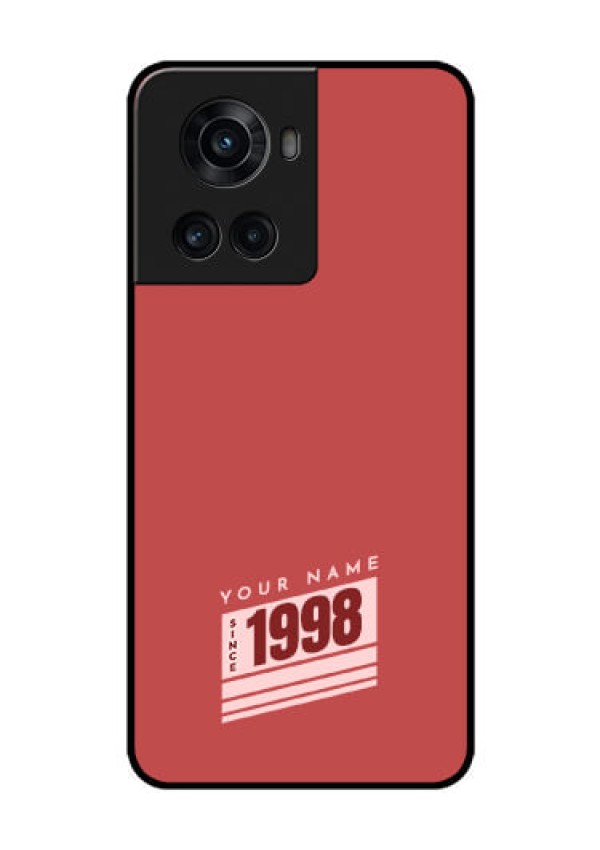 OnePlus 10R 5G Custom Glass Phone Case - Red custom year of birth Design