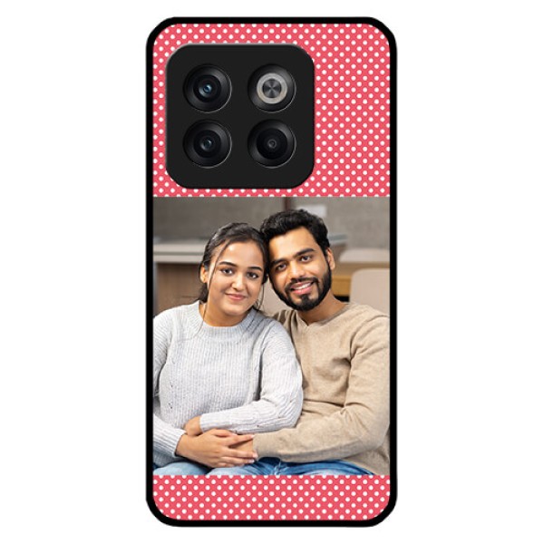 OnePlus 10T 5G Custom Glass Phone Case - White Dotted Design