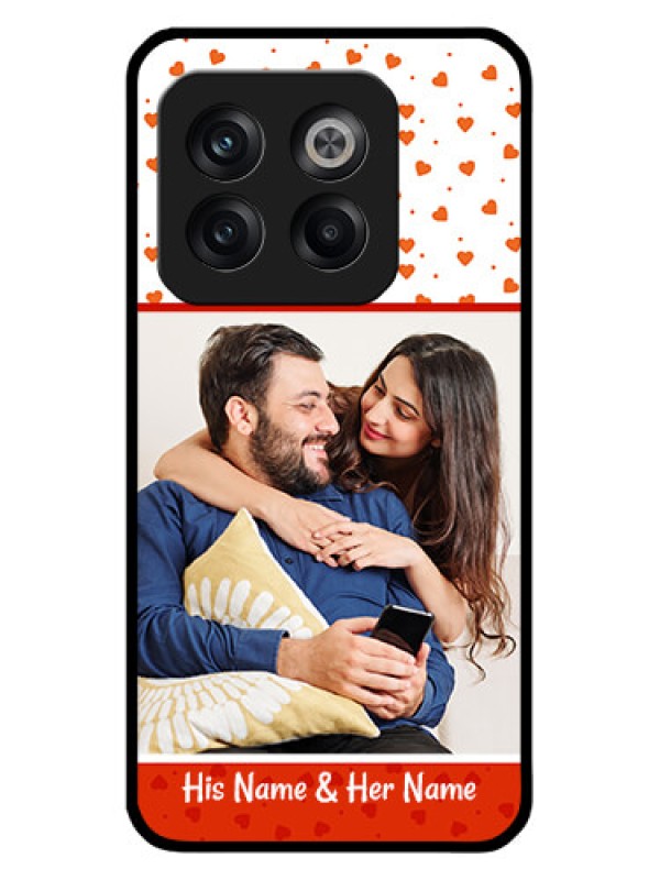 Custom OnePlus 10T 5G Custom Glass Phone Case - Orange Love Symbol Design