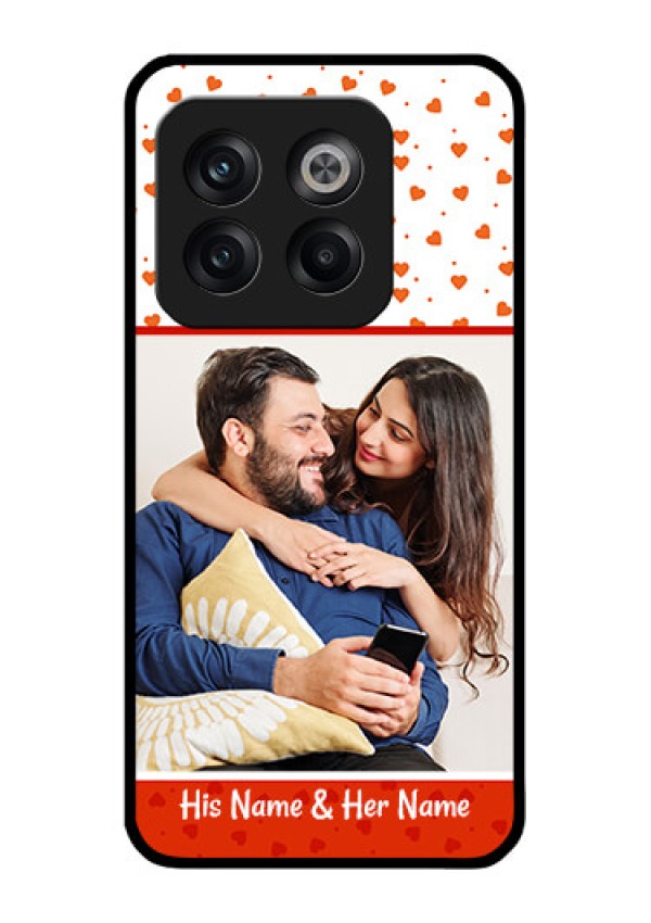 OnePlus 10T 5G Custom Glass Phone Case - Orange Love Symbol Design