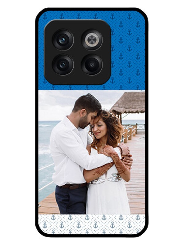 Custom OnePlus 10T 5G Photo Printing on Glass Case - Blue Anchors Design