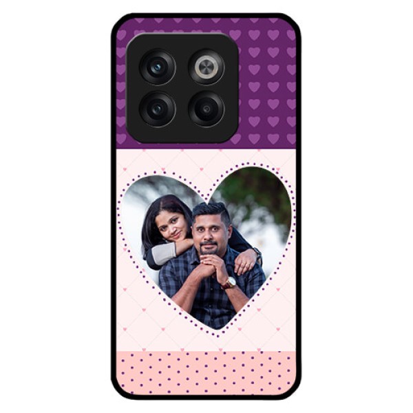 OnePlus 10T 5G Custom Glass Phone Case - Violet Love Dots Design