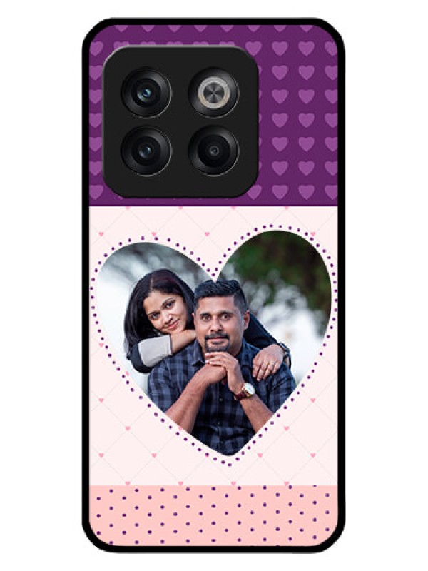 Custom OnePlus 10T 5G Custom Glass Phone Case - Violet Love Dots Design