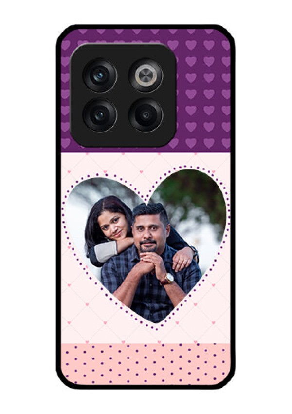 OnePlus 10T 5G Custom Glass Phone Case - Violet Love Dots Design
