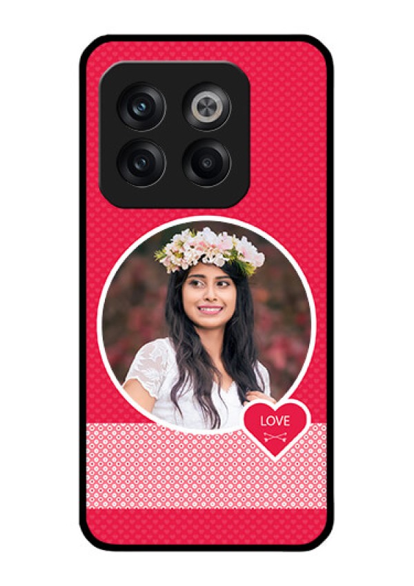 OnePlus 10T 5G Personalised Glass Phone Case - Pink Pattern Design