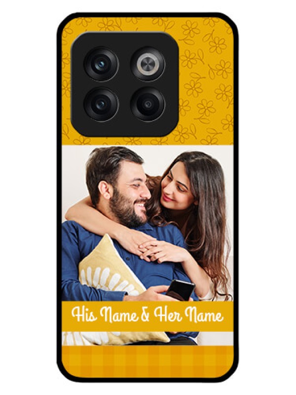 Custom OnePlus 10T 5G Custom Glass Mobile Case - Yellow Floral Design