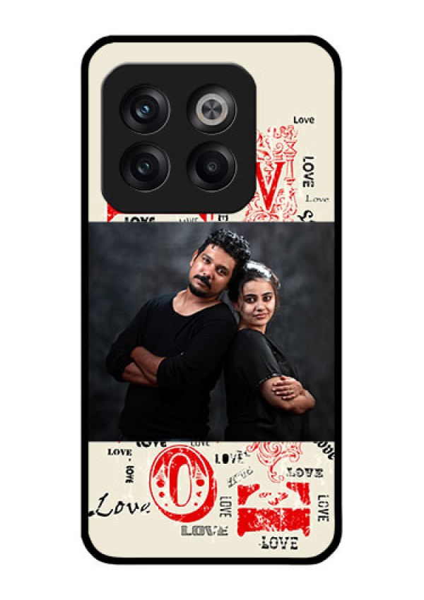 OnePlus 10T 5G Photo Printing on Glass Case - Trendy Love Design Case