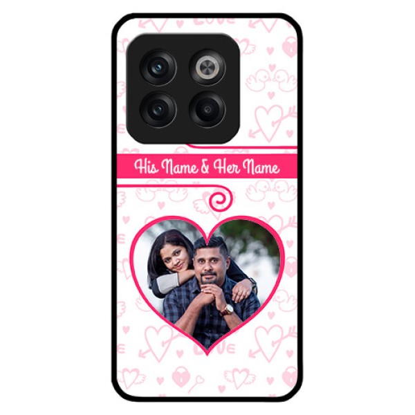OnePlus 10T 5G Personalized Glass Phone Case - Heart Shape Love Design