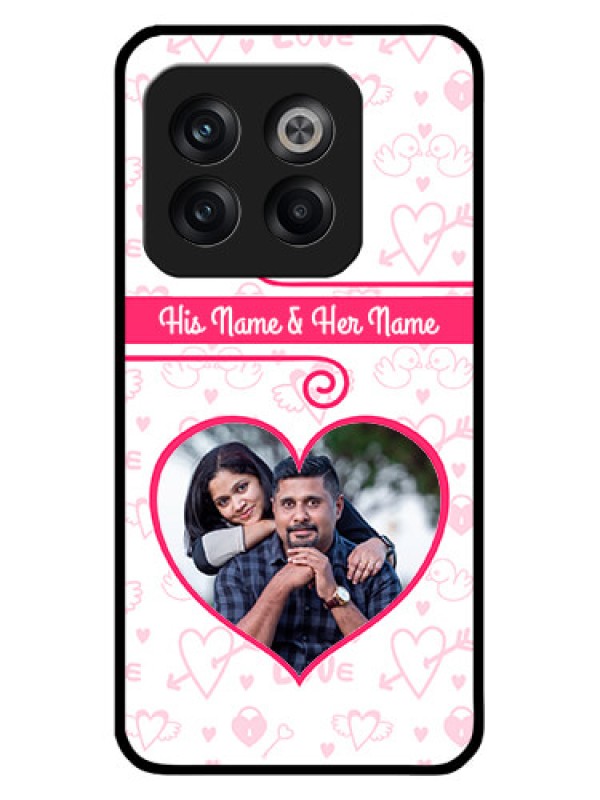 Custom OnePlus 10T 5G Personalized Glass Phone Case - Heart Shape Love Design
