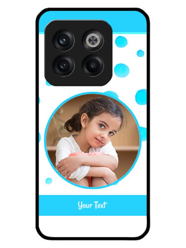 Custom OnePlus 10T 5G Photo Printing on Glass Case - Blue Bubbles Pattern Design