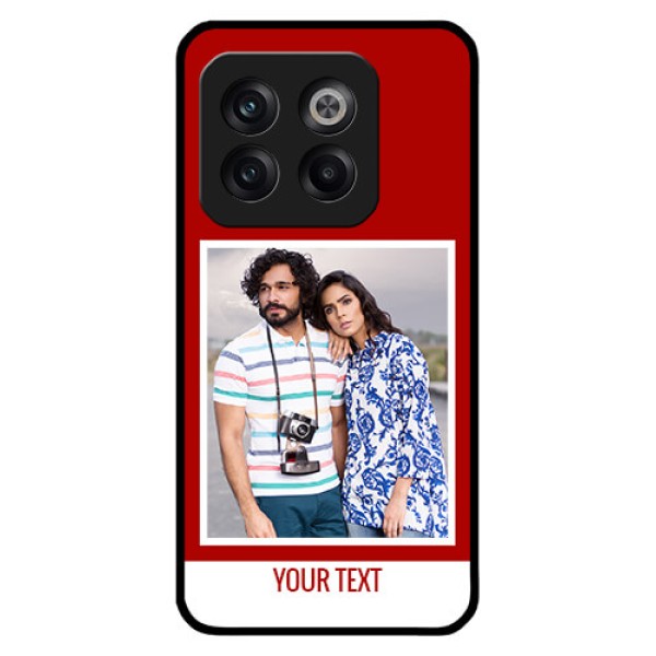 OnePlus 10T 5G Personalized Glass Phone Case - Simple Red Color Design