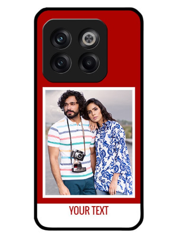 Custom OnePlus 10T 5G Personalized Glass Phone Case - Simple Red Color Design