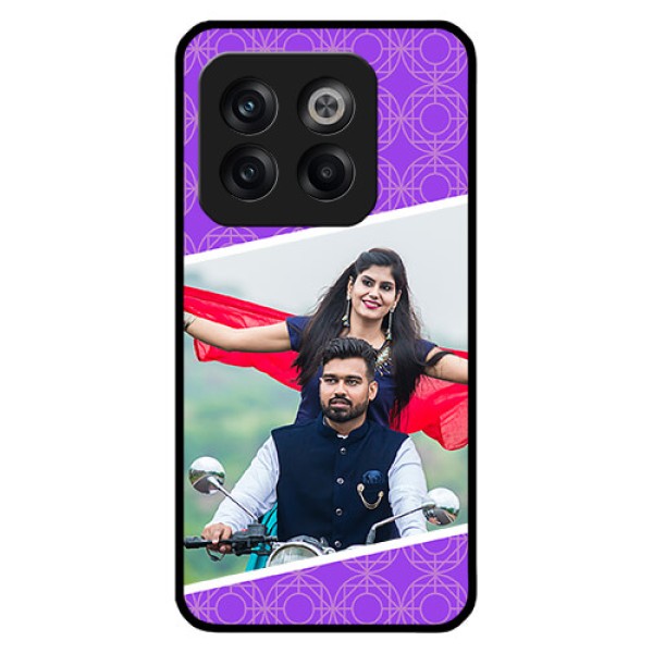 OnePlus 10T 5G Custom Glass Phone Case - Violet Pattern Design