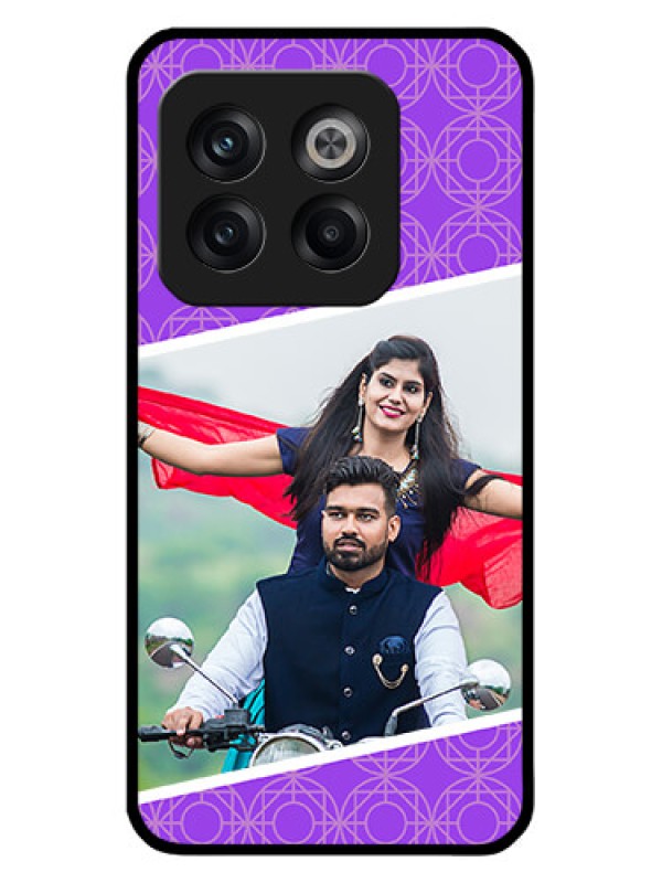 Custom OnePlus 10T 5G Custom Glass Phone Case - Violet Pattern Design